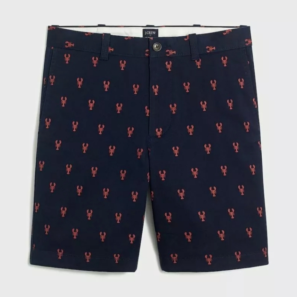 J CREW LOBSTER PRINT SHORTS 7"